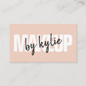 メイクアップアーティストのはっきりした署名スクリプト赤面ピンク 名刺 (正面)