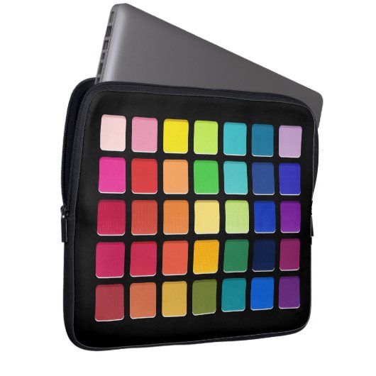 メイクアップアーティストのアイシャドーPallete Rainbow Grid ラップトップスリーブ (正面右)