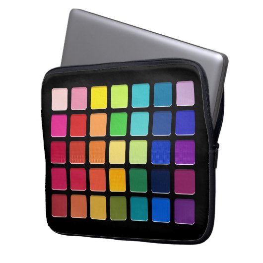 メイクアップアーティストのアイシャドーPallete Rainbow Grid ラップトップスリーブ (正面左)