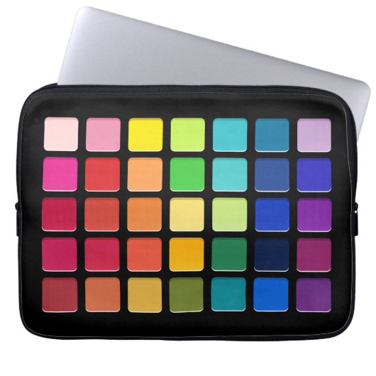 メイクアップアーティストのアイシャドーPallete Rainbow Grid ラップトップスリーブ (正面)