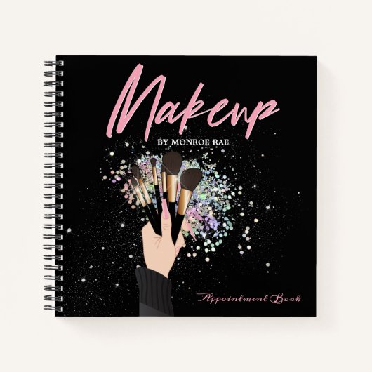 メイクアップアーティストのアポイントメントログまたは情報 ノートブック (正面)