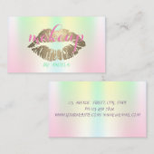 メイクアップアーティストのキラキラした唇ホログラフィック虹色 名刺 (正面/裏面)