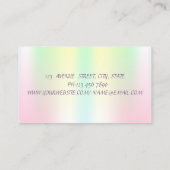 メイクアップアーティストのキラキラした唇ホログラフィック虹色 名刺 (裏面)