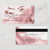 メイクアップアーティストのクレジットカードのスタイル付き点滅ウィンクの目 名刺 (正面/裏面)