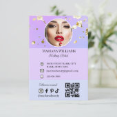 メイクアップアーティストのソーシャルメディア写真デジタルビジネス カード (スタンド正面)