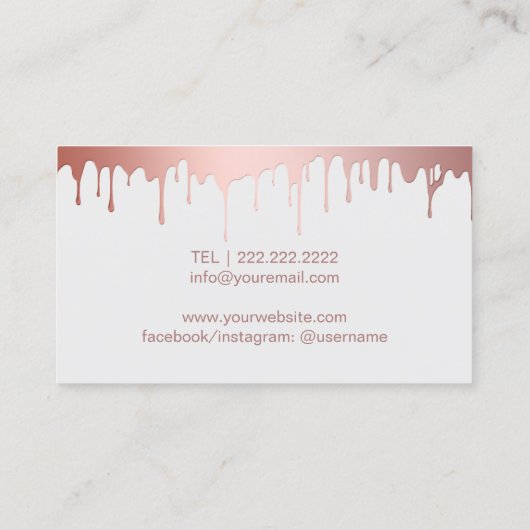 メイクアップアーティストのバラ金ゴールドが点滴まぶしと眉 名刺 (裏面)