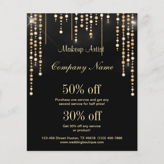 メイクアップアーティストのビジネスパーソナライズされたフライヤー チラシ (正面)