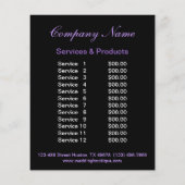 メイクアップアーティストのプロモーション・フライヤー チラシ (裏面)