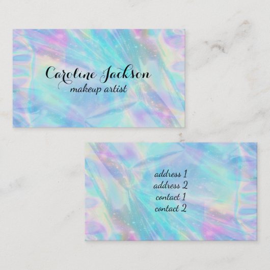 メイクアップアーティストのホログラフィフェイクー 名刺 (正面/裏面)