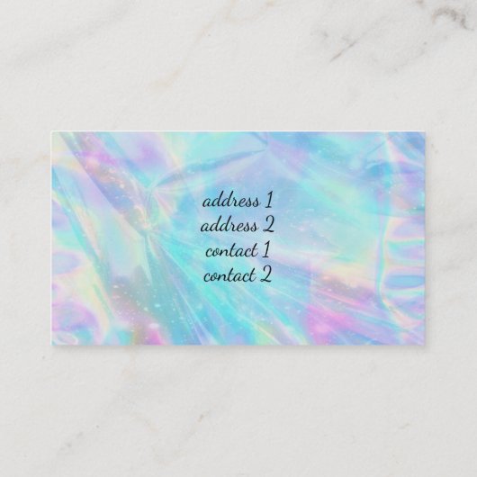メイクアップアーティストのホログラフィフェイクー 名刺 (裏面)