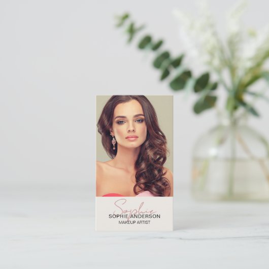 メイクアップアーティストの写真 名刺 (スタンド正面)