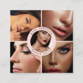 メイクアップアーティストの写真QRコードソーシャルメディアのアイコン スクエア名刺 (正面)