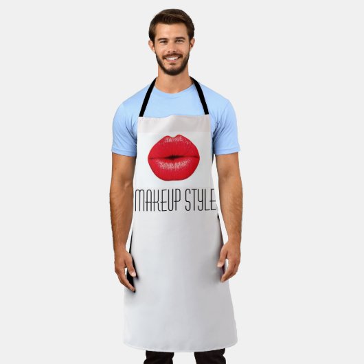 メイクアップアーティストの口紅ビジネスエプロン エプロン (着用した状態)