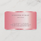 メイクアップアーティストの名刺エレガントバラ金ゴールド 名刺 (裏面)