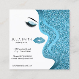 メイクアップアーティストの名刺グリッター効果 スクエア名刺