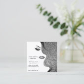 メイクアップアーティストの名刺グリッター効果 スクエア名刺 (スタンド正面)