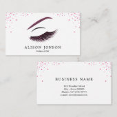 メイクアップアーティストの名刺グリッター効果 名刺 (正面/裏面)