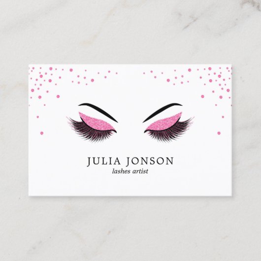 メイクアップアーティストの名刺グリッター効果 名刺 (正面)