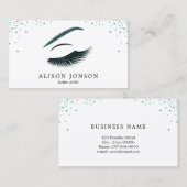 メイクアップアーティストの名刺グリッター効果 名刺 (正面/裏面)