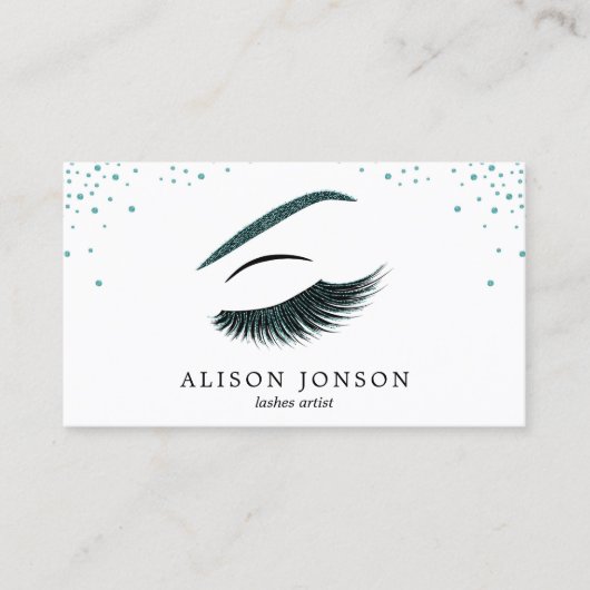 メイクアップアーティストの名刺グリッター効果 名刺 (正面)