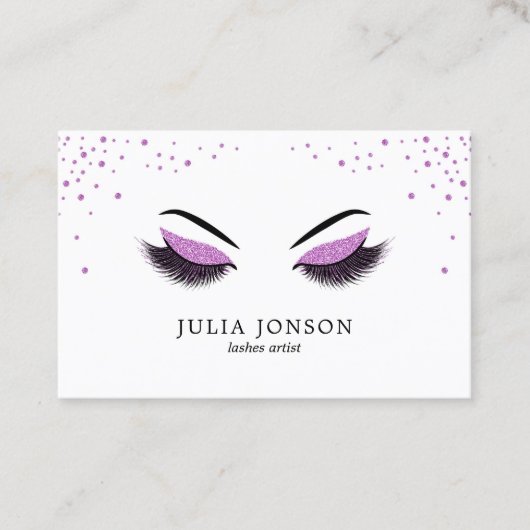 メイクアップアーティストの名刺グリッター効果 名刺 (正面)