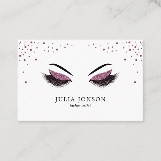 メイクアップアーティストの名刺グリッター効果 名刺 (正面)