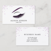 メイクアップアーティストの名刺グリッター効果 名刺 (正面/裏面)