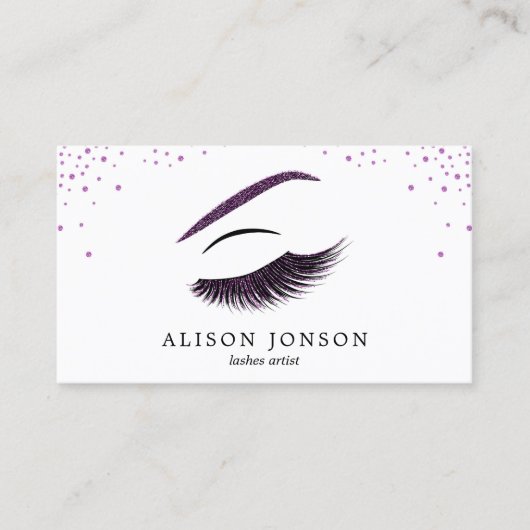 メイクアップアーティストの名刺グリッター効果 名刺 (正面)