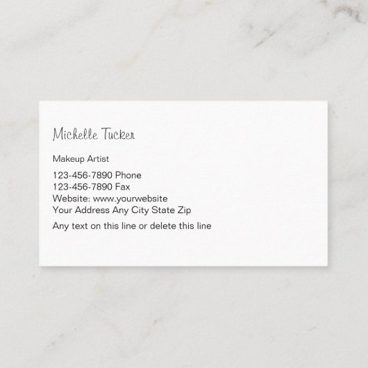 メイクアップアーティストの名刺 名刺 (裏面)