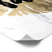 メイクアップアーティストの唇シックな金ゴールドタイポグラフィ大理石 ポスター (角)