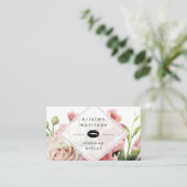 メイクアップアーティストの唇モダンミニマルエレガントフローラ 名刺 (スタンド正面)