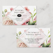 メイクアップアーティストの唇モダンミニマルエレガントフローラ 名刺 (正面/裏面)