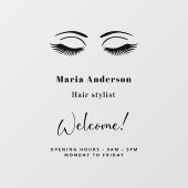 メイクアップアーティストの営業時間歓迎 ウィンドウサイン (シート)