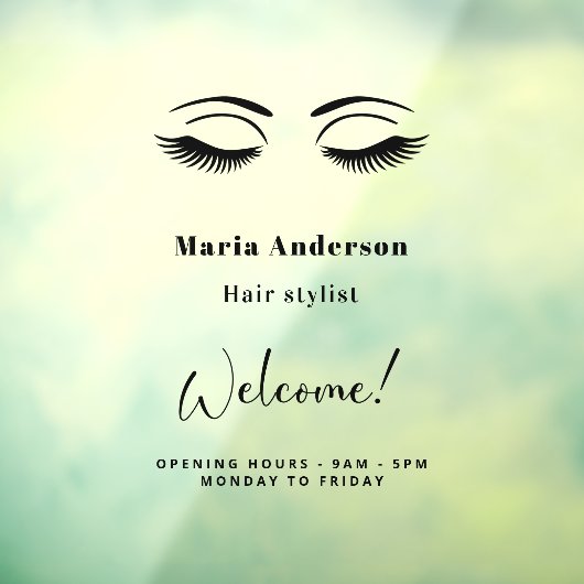 メイクアップアーティストの営業時間歓迎 ウィンドウサイン (シート3)