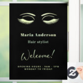 メイクアップアーティストの営業時間 黒歓迎 ウィンドウサイン (ホーム)