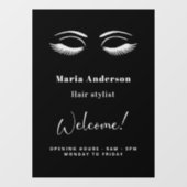 メイクアップアーティストの営業時間 黒歓迎 ウィンドウサイン (シート)