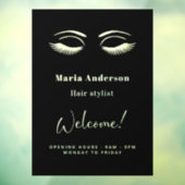 メイクアップアーティストの営業時間 黒歓迎 ウィンドウサイン (シート3)