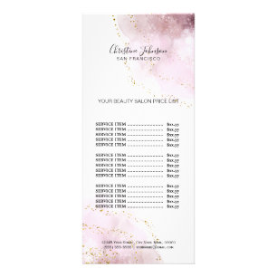 メイクアップアーティストの水彩画  フェイクグリッター価格表 ラックカード