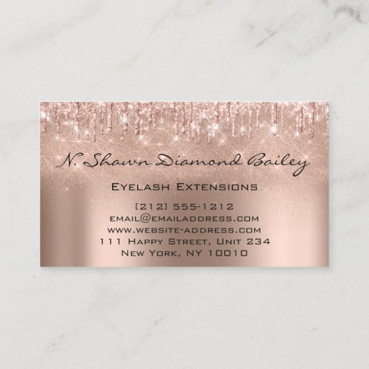 メイクアップアーティストの点滅開いた目を閉じたコンフェット 名刺 (裏面)