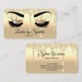 メイクアップアーティストの目を点滴するクイーン金ゴールド 名刺 (正面/裏面)