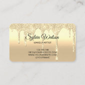 メイクアップアーティストの目を点滴するクイーン金ゴールド 名刺 (裏面)