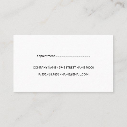 メイクアップアーティストの筆 予約カード (裏面)