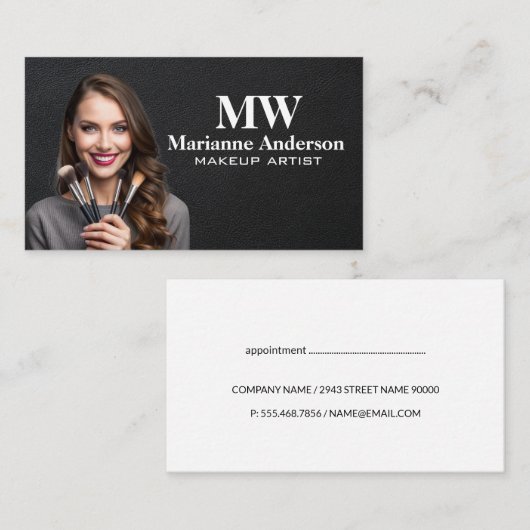 メイクアップアーティストの筆 予約カード (正面/裏面)