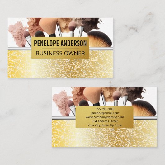 メイクアップアーティストの組み合わせブラシ 名刺 (正面/裏面)