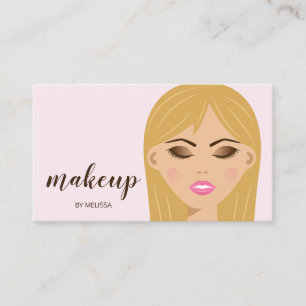 メイクアップアーティストの金髪女性クローズアップ 名刺