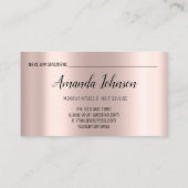 メイクアップアーティストの髪の毛のサロンラッシュロゴブロガーバラ 名刺 (裏面)