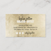 メイクアップアーティストはっきりしたの署名スクリプトシックな金ゴールドフォイル 名刺 (裏面)