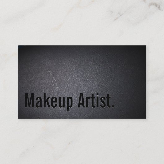 メイクアップアーティストはっきりした文字エレガントダーク 名刺 (正面)