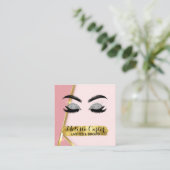 メイクアップアーティストまつげエクステンションまぶし眉 スクエア名刺 (スタンド正面)