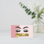 メイクアップアーティストまつげエクステンションまぶし眉 名刺 (スタンド正面)